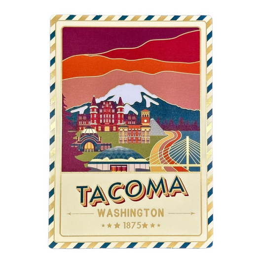 Textured Foil Postcard - Tacoma, Washington