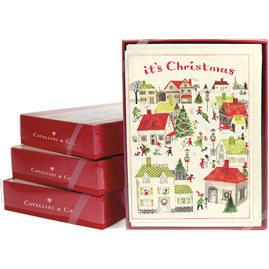 Cavallini & Co. Boxed Note Cards - Christmas Village
