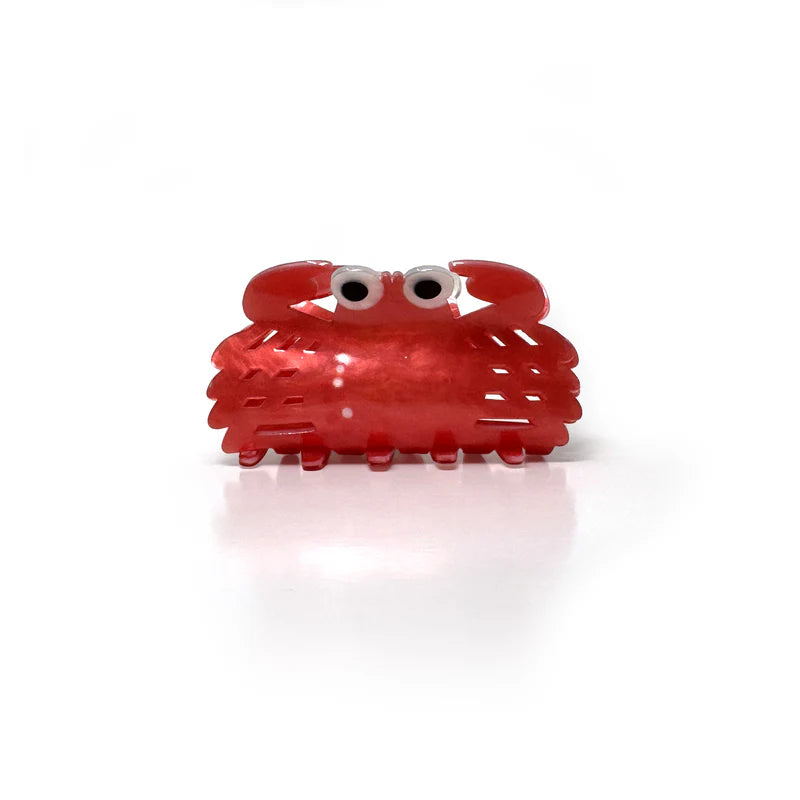 Red crab shaped claw hair clip 