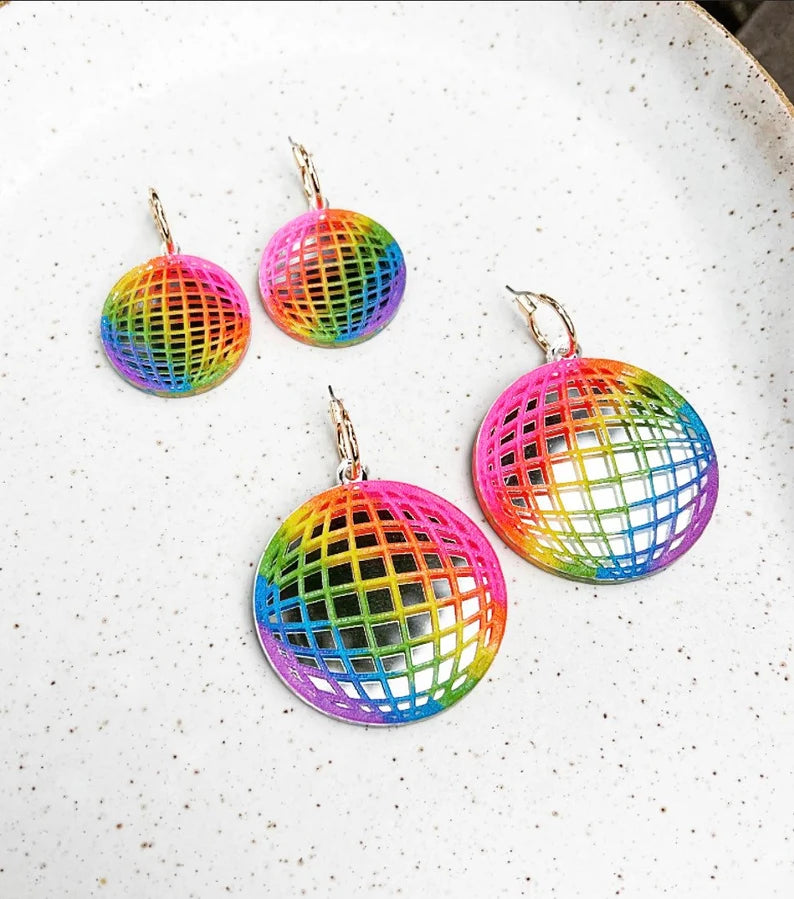 Small Disco Ball Earrings