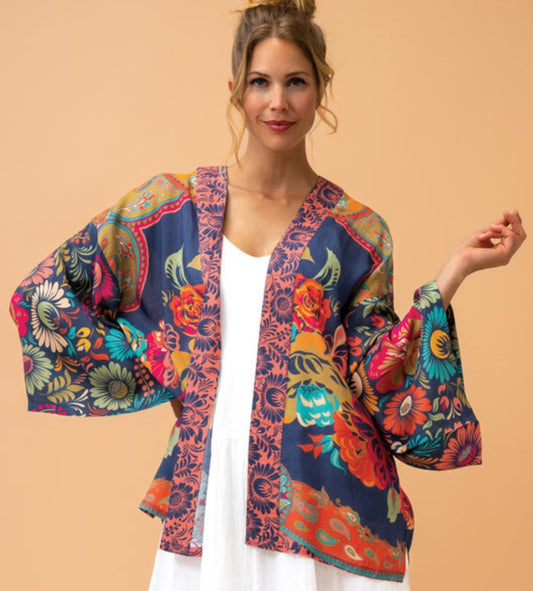Kimono Jacket - Vintage Floral Ink