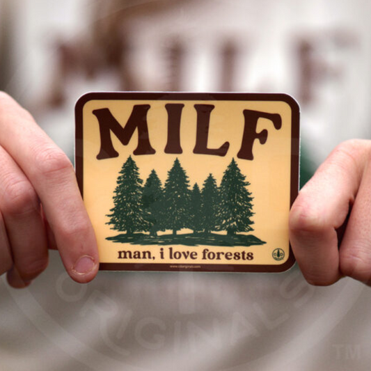 Man I Love Forests MILF Sticker - Tan