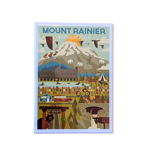 Mount Rainier NP Geometric Magnet