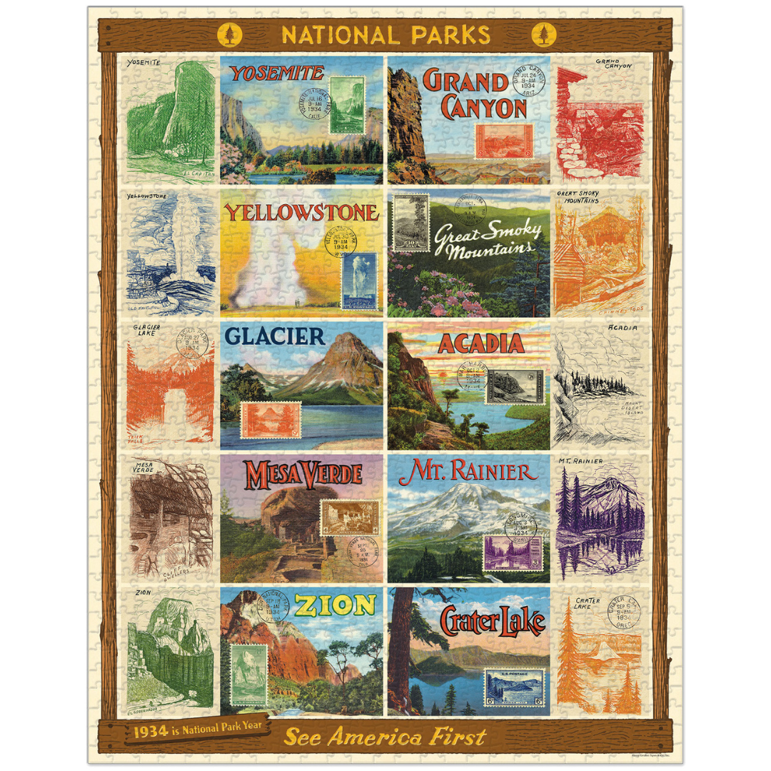 Cavallini & Co. 1000 Piece Puzzle - National Parks 2