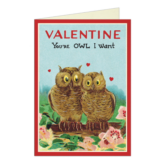 Cavallini & Co. Greeting Card - Valentine Owls