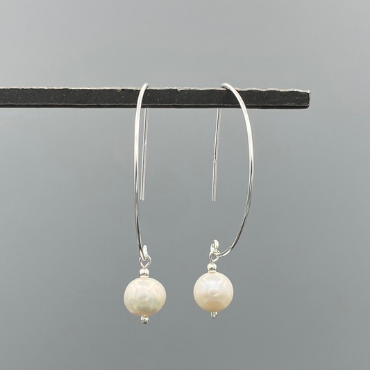 SS Pearl Half Earring Wire Earrings