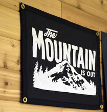 Load image into Gallery viewer, The Mountain Is Out Camp Flag
