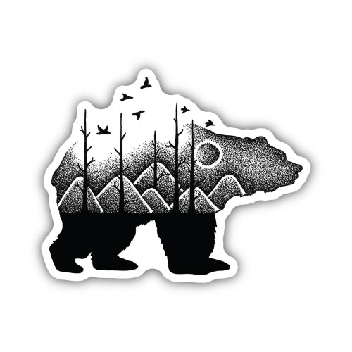 Bear Mountain Scene Sticker