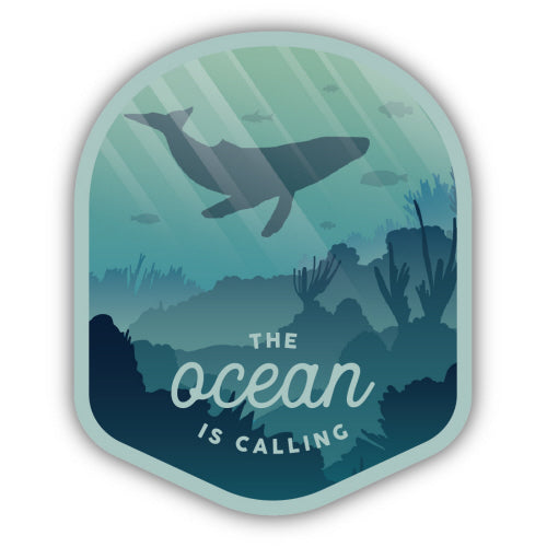 The Ocean is Calling Whale Sticker