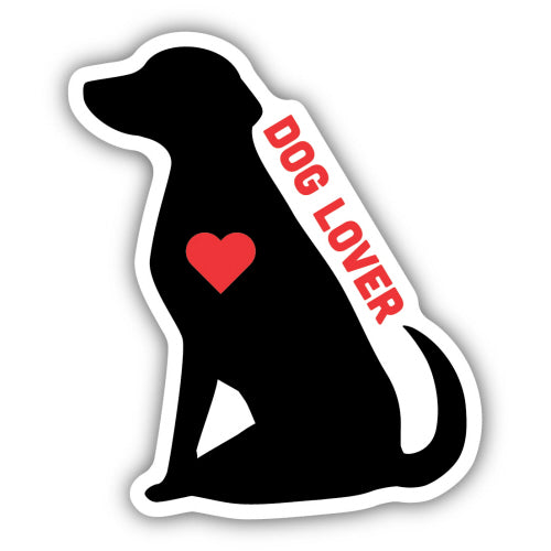 Red Heart Dog Sticker