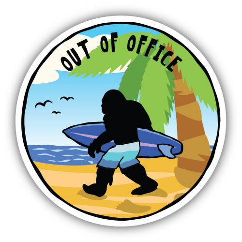 Sasquatch Surfer Sticker