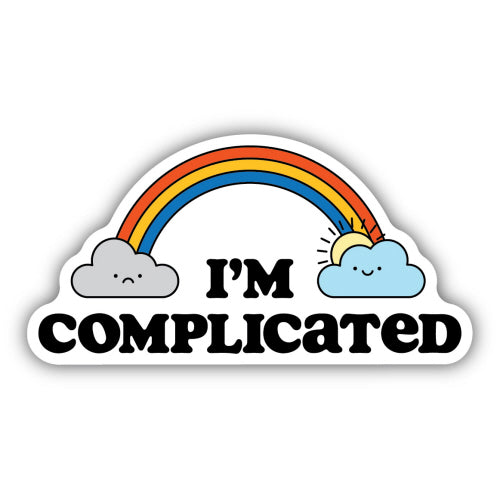 I'm Complicated Rainbow & Clouds Sticker