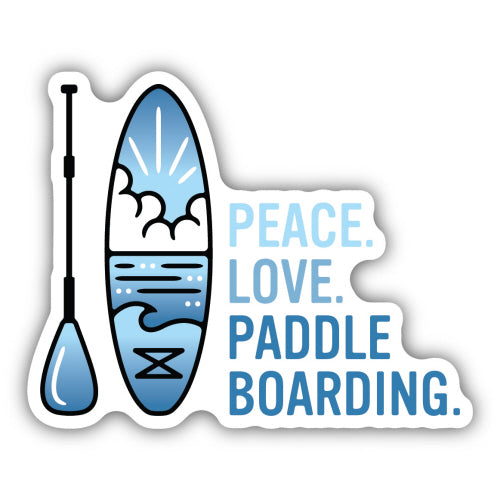 Peace Love Paddleboarding Scene Sticker