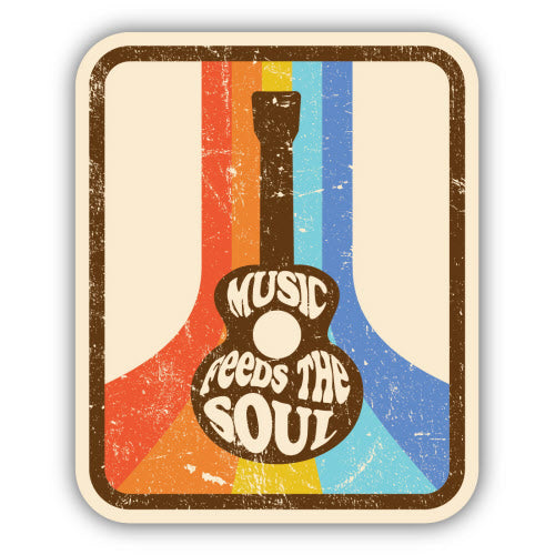 Music Feeds the Soul Guitar Sticker