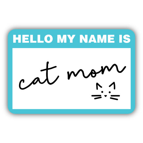 Cat Mom Nametag Sticker