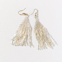 Load image into Gallery viewer, Lexie Solid Beaded Fringe Earrings - Silver

