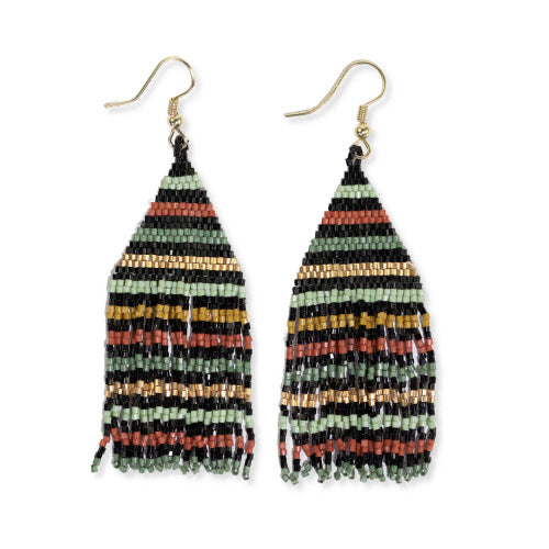 Lexie Solid Beaded Fringe Earrings - Highlands