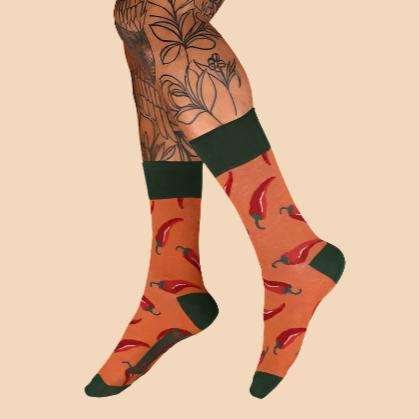 Men's Socks - Chillies Tangerine