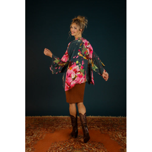Kimono Jacket - Painted Peony