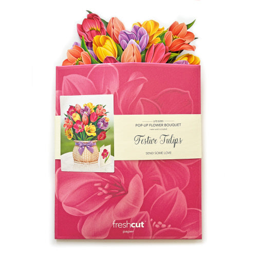 Festive Tulips FreshCut Paper Card