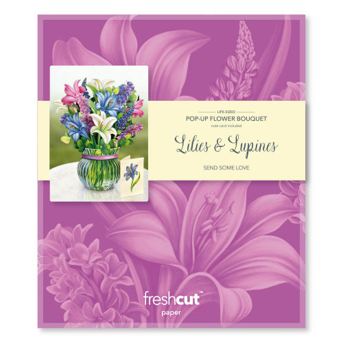 Lilies & Lupines Bouquet FreshCut Paper Card