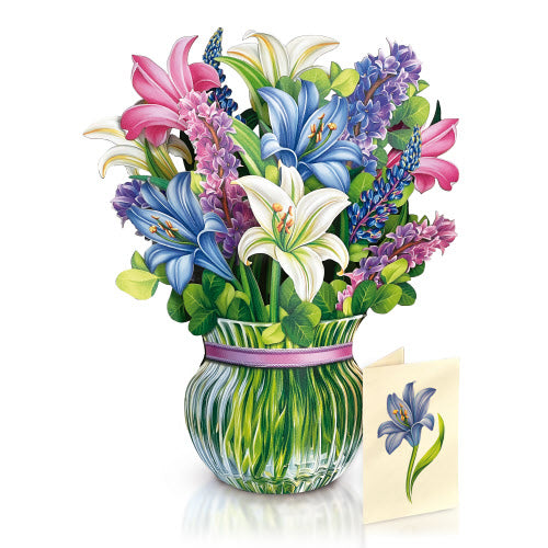 Lilies & Lupines Bouquet FreshCut Paper Card