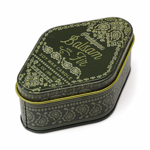 Station 3.5oz Green Printed Bandana Tin - Balsam & Fir