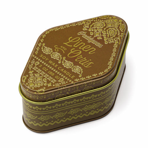 Station 3.5oz Ochre Printed Bandana Tin - Linen & Orris