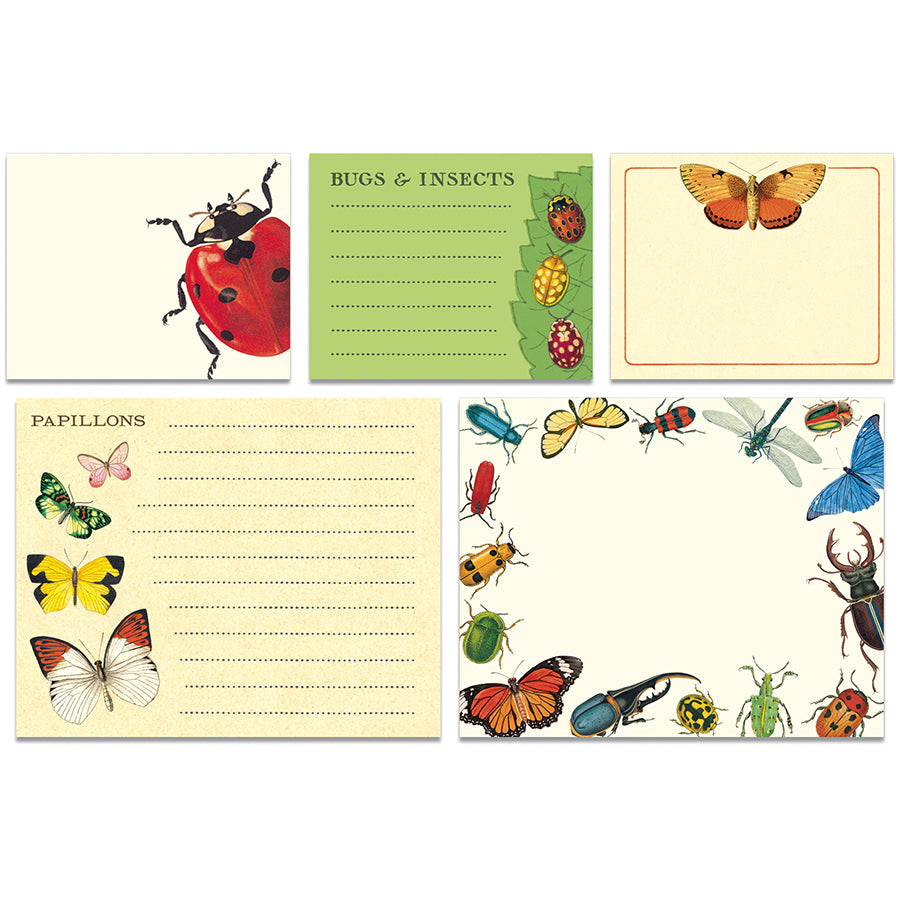 Insect Science Sticky Card Cavallini & Co. Sticky Notes - Bugs & Insects – Stocklist