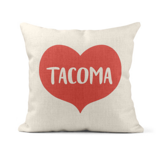 Square Pillow - Big Rose Heart Tacoma