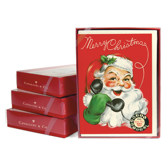 Cavallini & Co. Boxed Note Cards - Telephone Santa