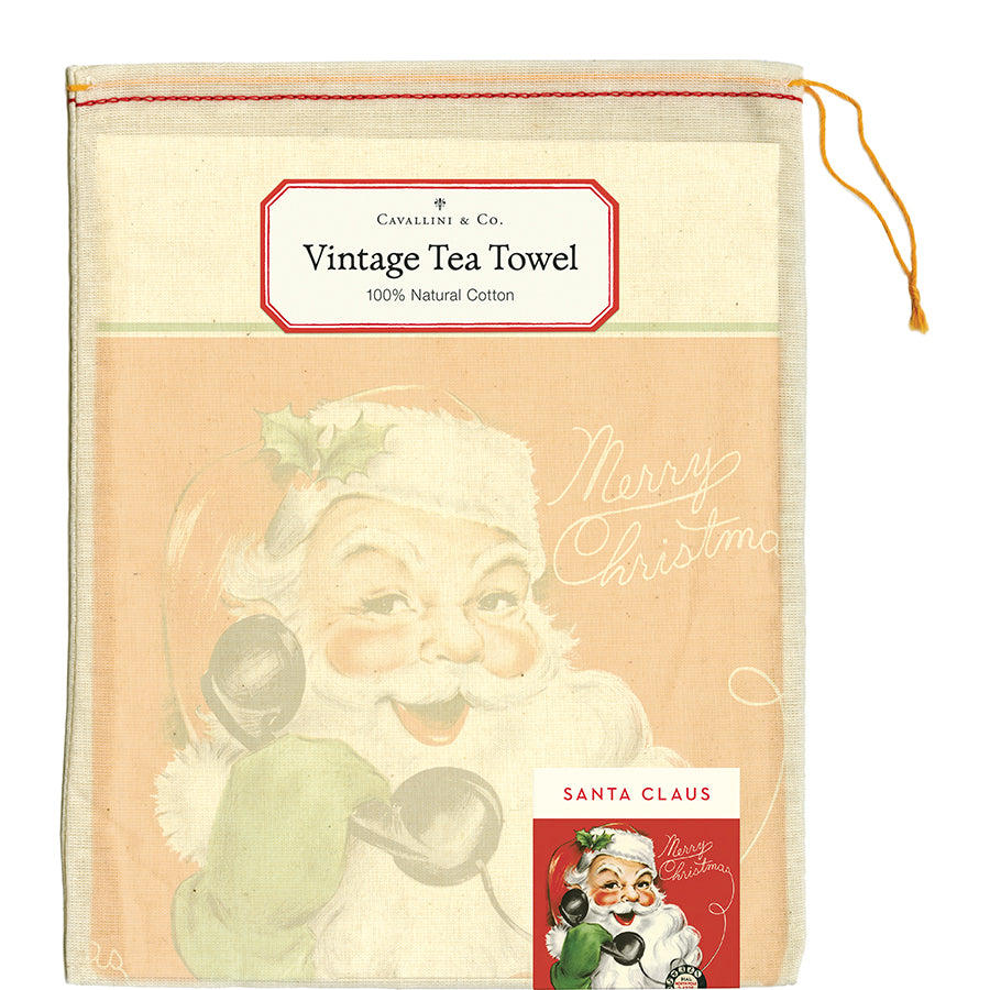 Tea towel is packed in a muslin pouch