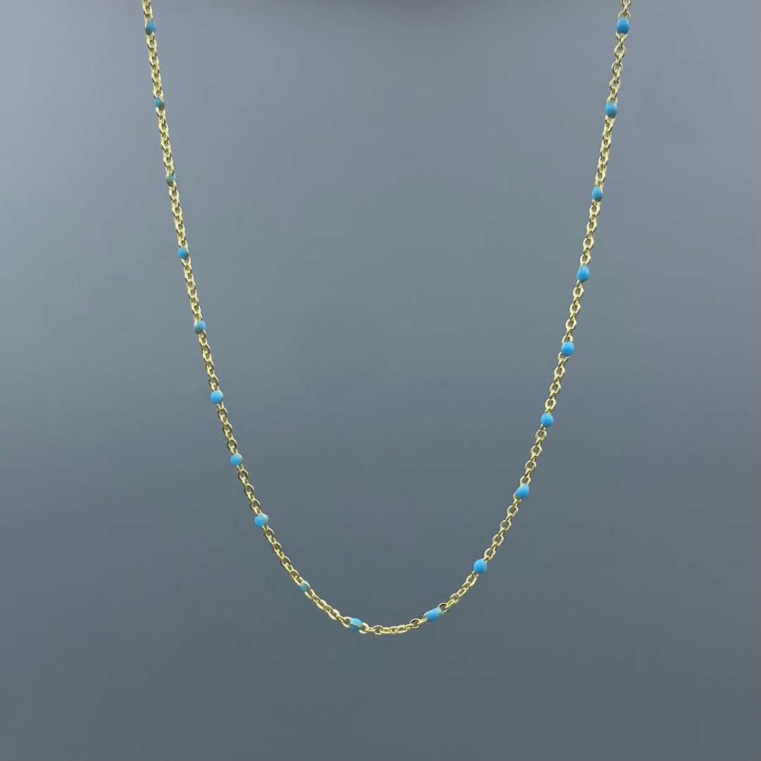 GF Turquoise Enamel Satellite Necklace