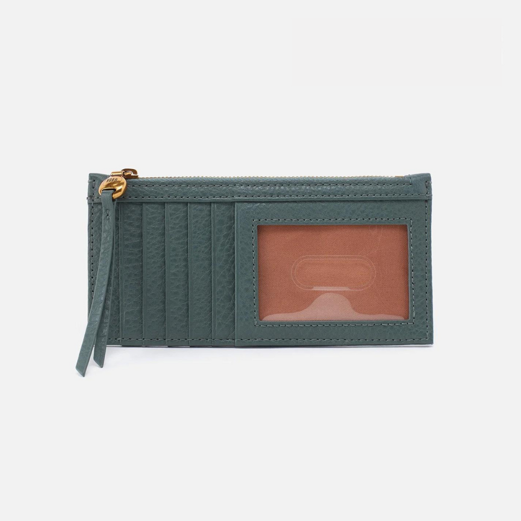sage card wallet by Hobo front view