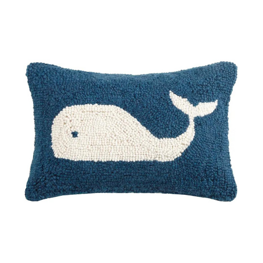 Whale Hook Pillow 8x12"