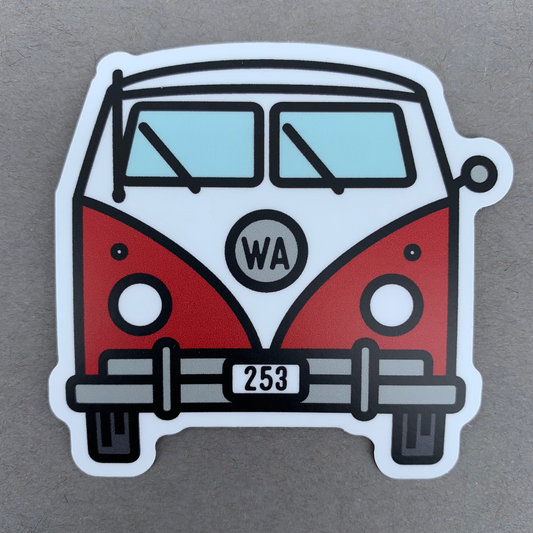 Bus Front View WA/253 Large Printed Sticker