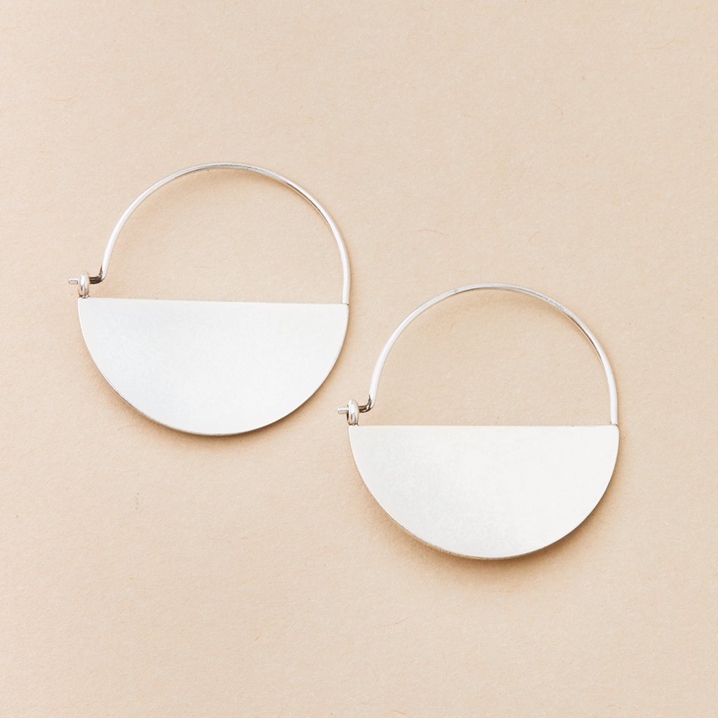 Refined Earring Collection - Lunar Hoop/Sterling Silver