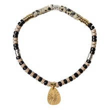 Load image into Gallery viewer, Stone Intention Charm Bracelet - Dalmatian Jasper/Gold
