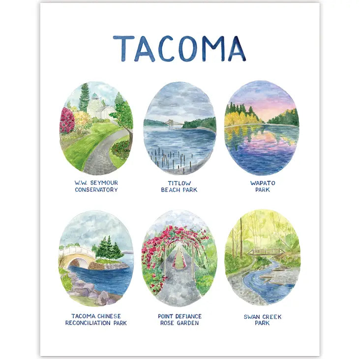Tacoma Parks 11"x14" Watercolor Art Print