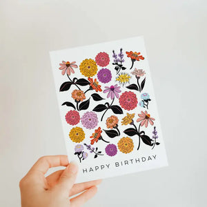 Zinnias Birthday Card