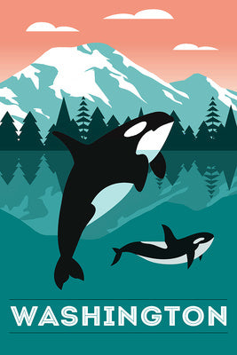 Washington Orca Whale & Calf - 1000 Piece Puzzle