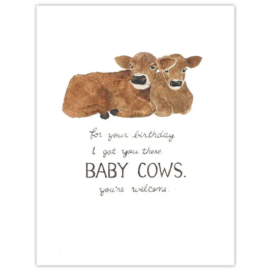 Baby Cows Birthday Card