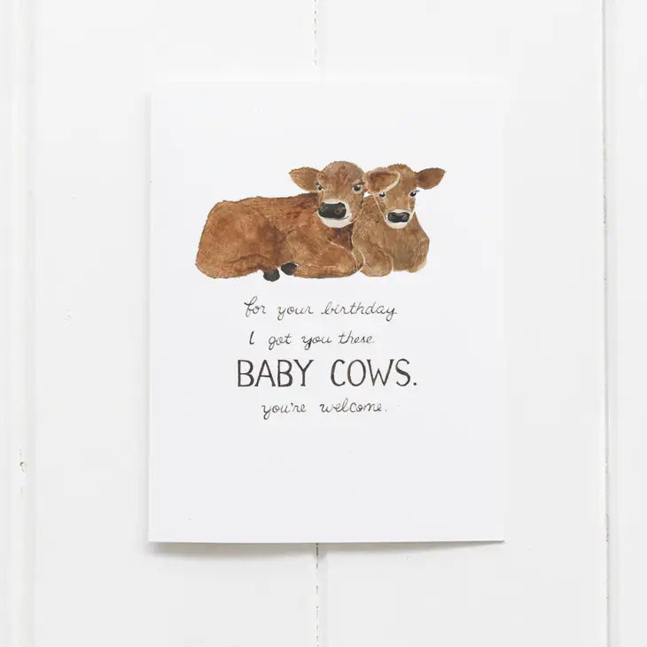Baby Cows Birthday Card