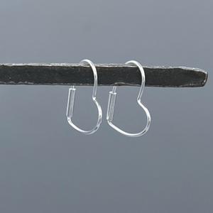 Silver Small Heart Endless Hoops