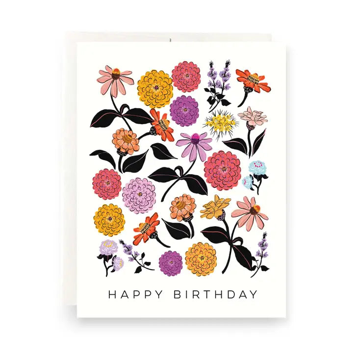 Zinnias Birthday Card