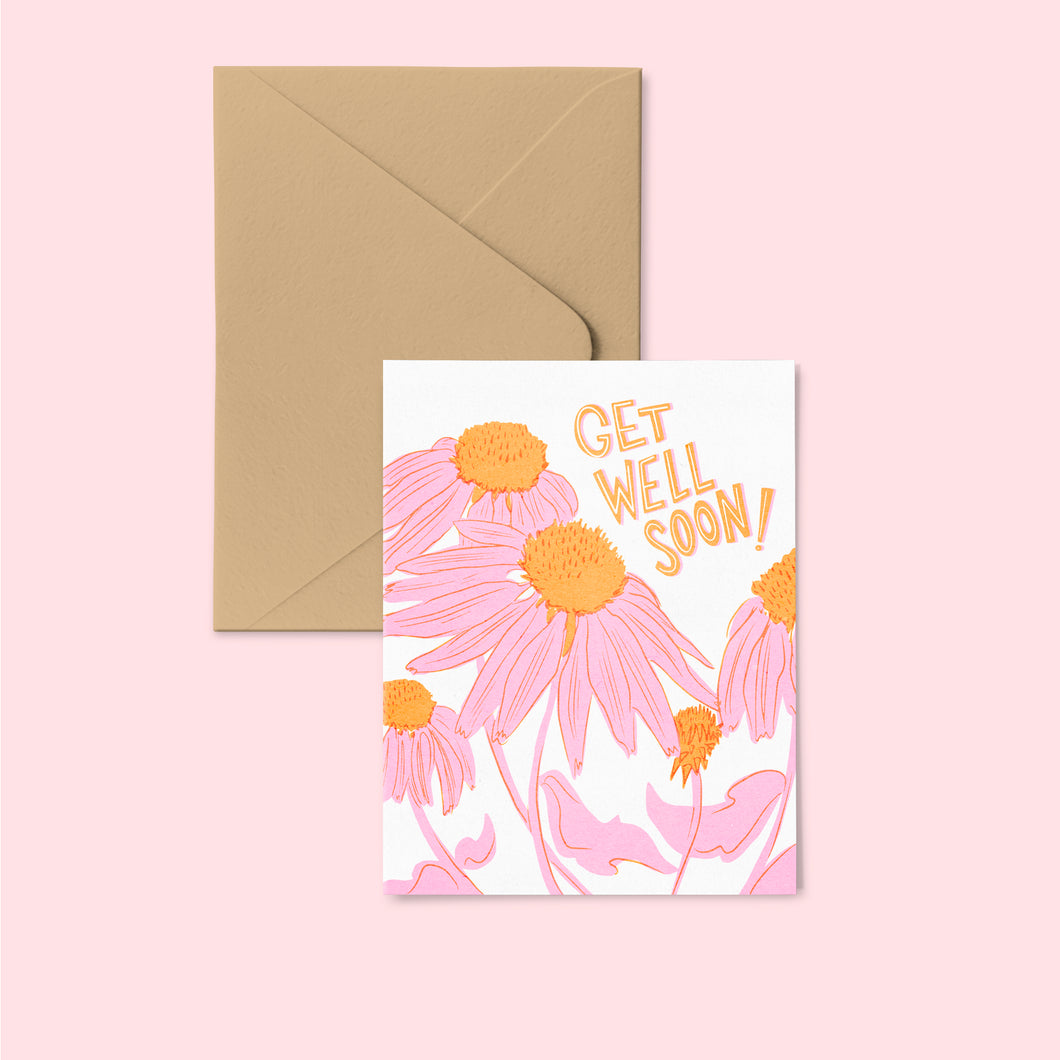Get Well Soon Echinacea Card