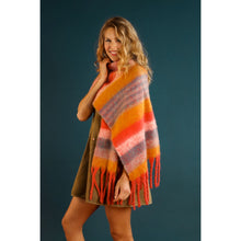 Load image into Gallery viewer, Enid Cosy Scarf - Tangerine/Denim
