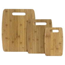 Load image into Gallery viewer, 3 pc Bamboo Cutting Board Set
