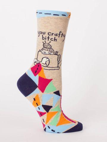You Crafty Bitch Crew Sock