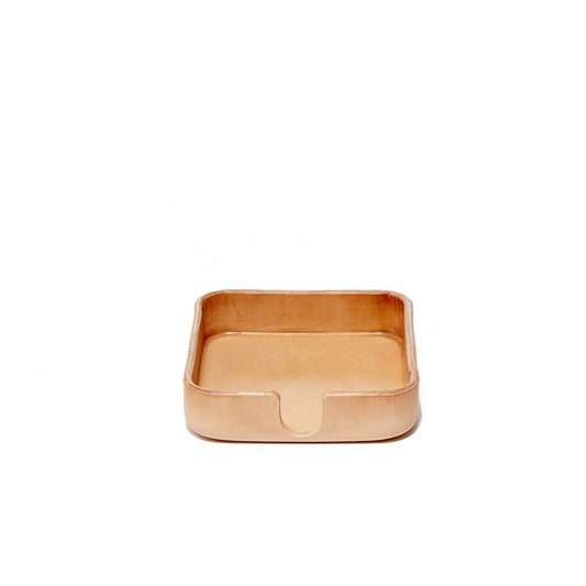 Kobon Square 4" Tray - Natural Leather